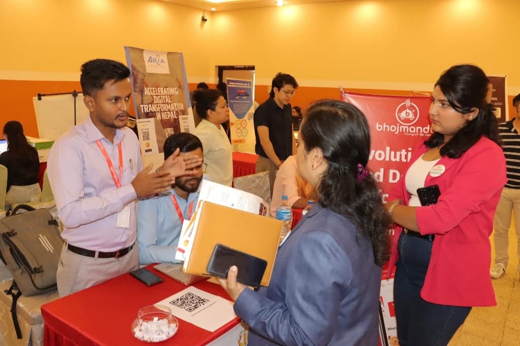 Showcasing BhojMandu App to Industry Visitors
